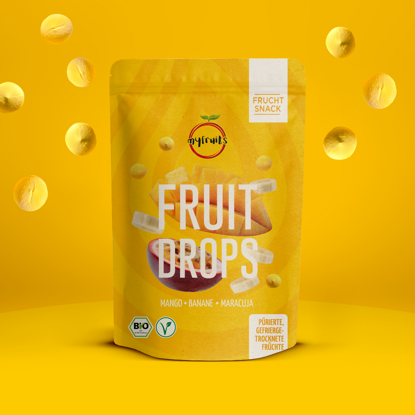 ORGANIC FRUIT DROPS MANGO, BANANA, PASSION FRUIT