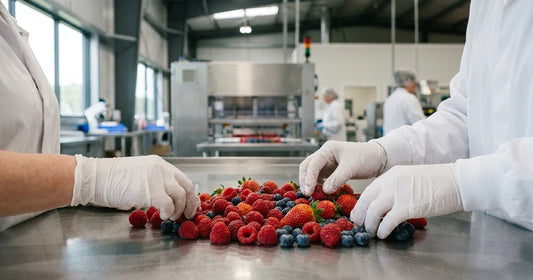 Qualitätskontrolle ausgewählter früchte vor der gefriertrocknung für die industrielle lebensmittelzutatenproduktion